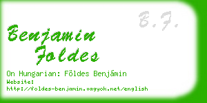 benjamin foldes business card